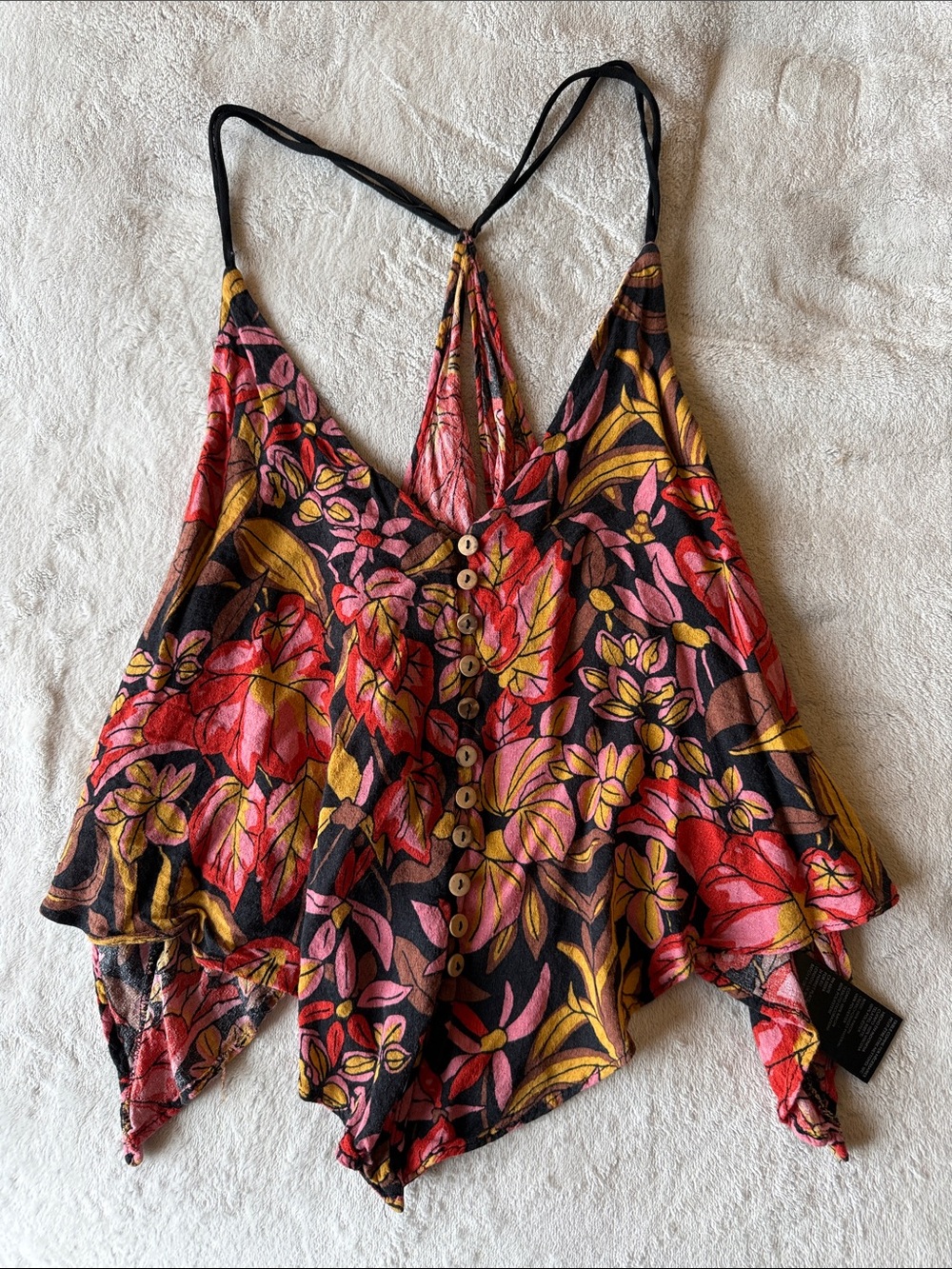 Urban Outfitter’s Ecote Floral Button-Front Tank Top with Open Back